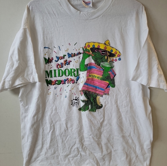 Vintage Single stitch Midori margarita Iggy Lizard T shirt wet your whistle XL - Picture 2 of 5